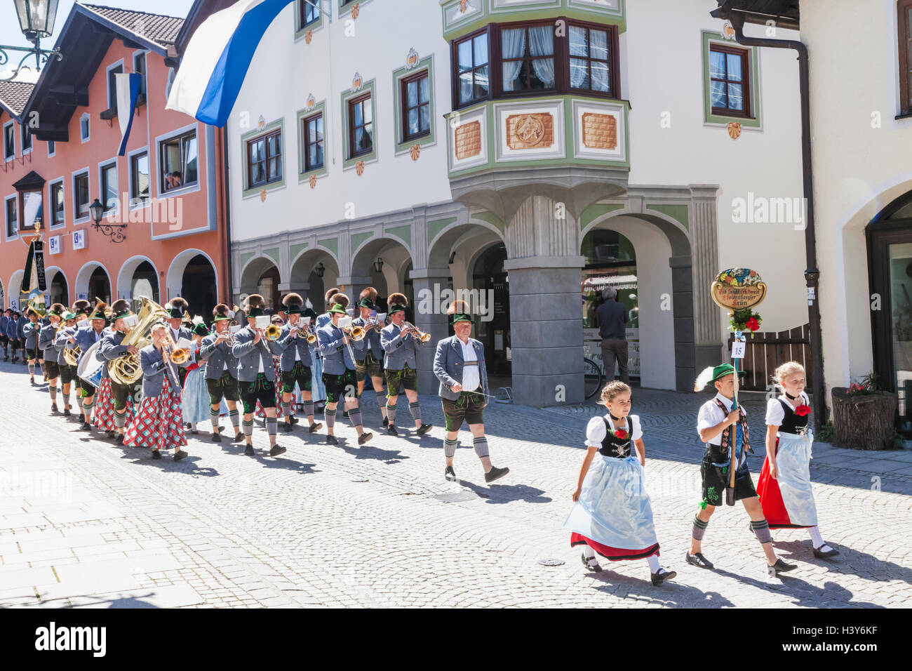 Germany, Bavaria, Garmisch-Partenkirchen, Bavarian Festival, Marching ...