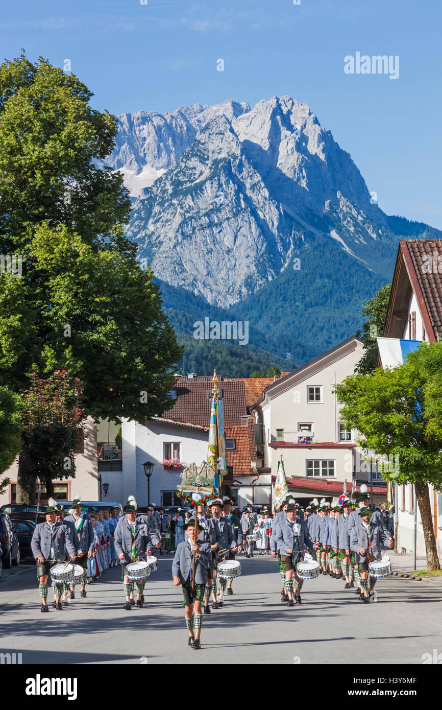 Germany, Bavaria, Garmisch-Partenkirchen, Bavarian Festival, Marching ...