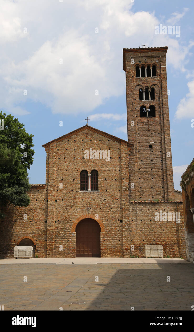 Ancient basilica dedicated to Saint Francis of Assisi in the historic city center of Ravenna in Italy Stock Photo