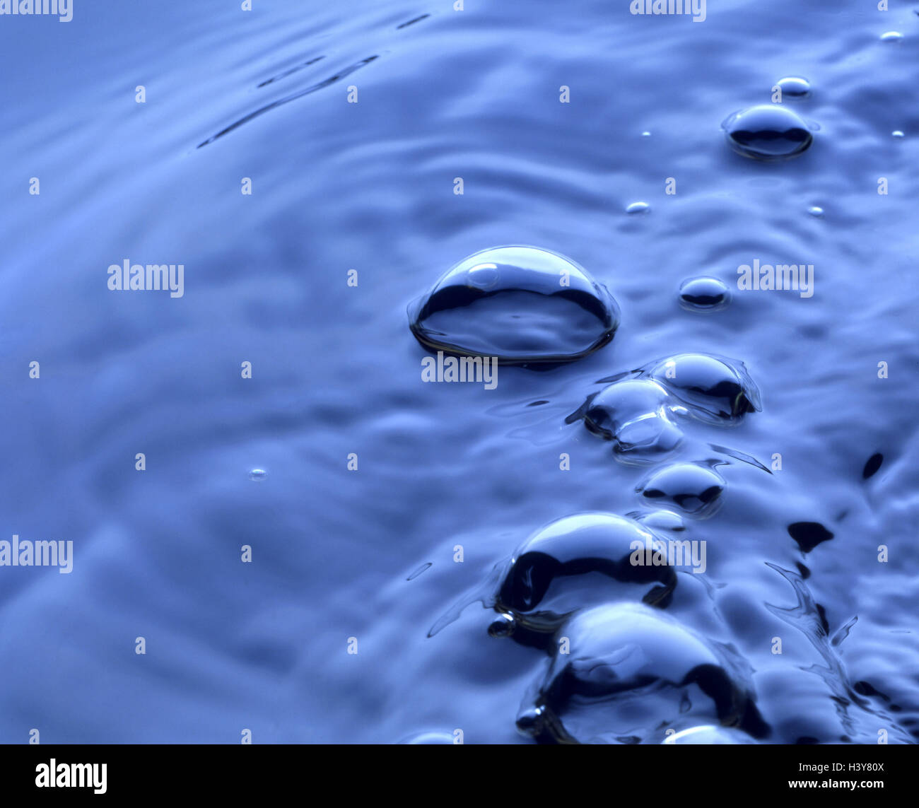 Water surface, air bubbles, waters, water, surface, quietly, blisters