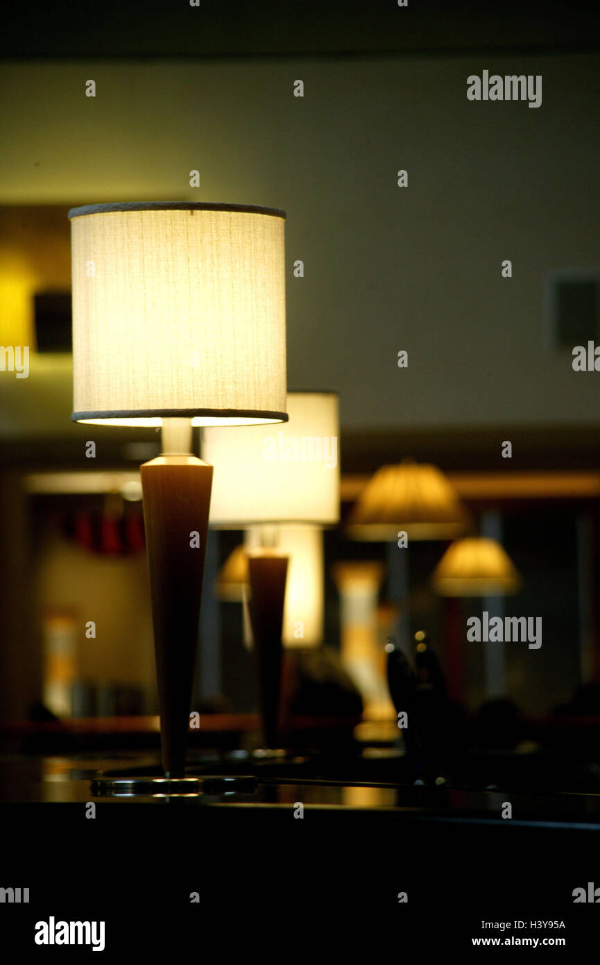 Hotel lobby, table lamps hotel, lobby, tables, lamps, table headlights