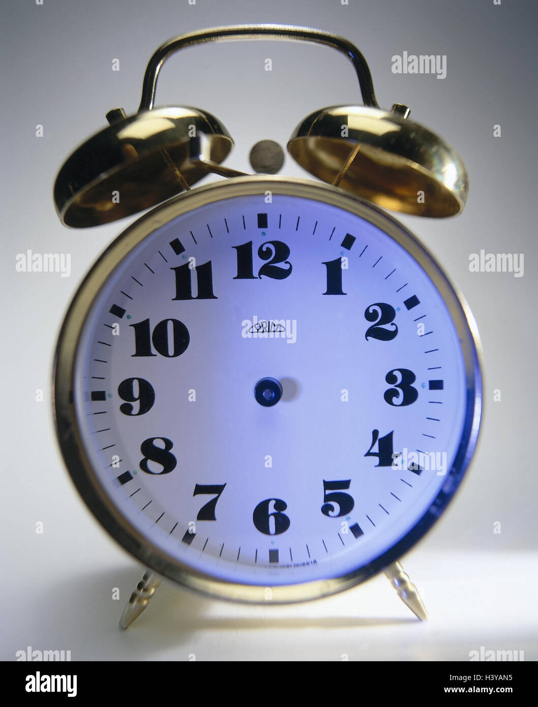 Alarm clocks, pointers, absent, icon, timeless, Still life, product photography, studio, clock, mechanically, mechanics, time, unendingly, Zeitlosigkeit, endlessly, forever, eternity, immortality, unvergänlich Stock Photo