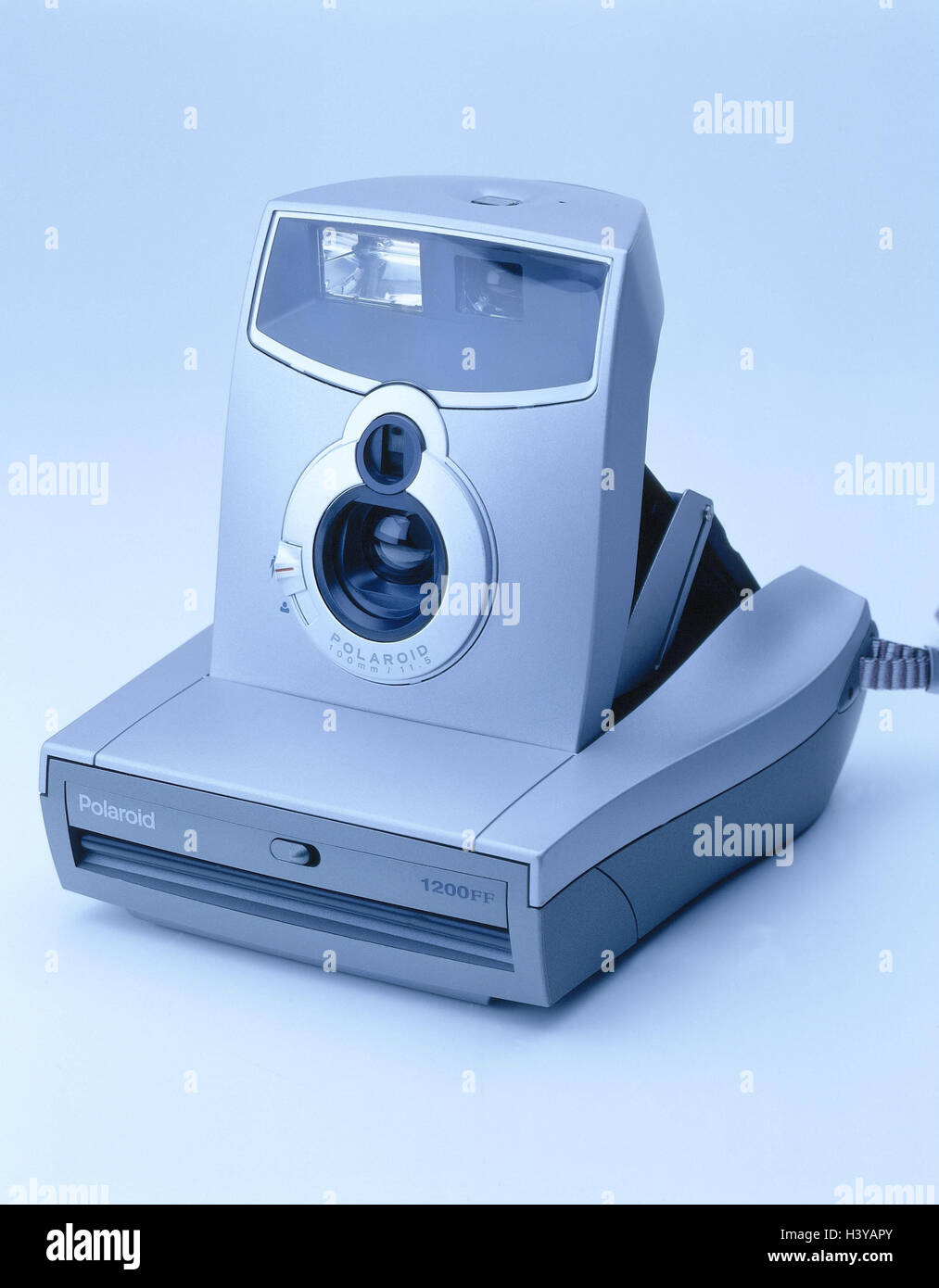 Polaroid in 1200 AND THE FOLLOWING image immediate picture camera, Still life, product photography, camera, immediate picture, Polaroid camera, photo camera, camera, photo, opened, ready for operation, rangefinder camera Stock Photo