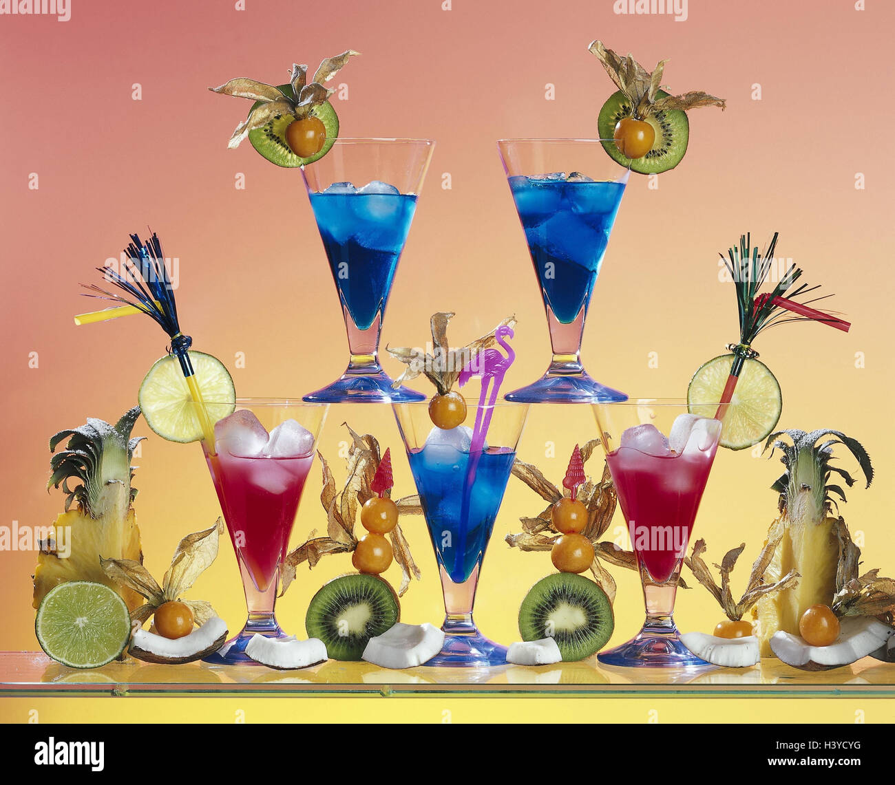 Cocktails, Campari, Blue Curacao, fruits drinks, alcohol, alcoholic