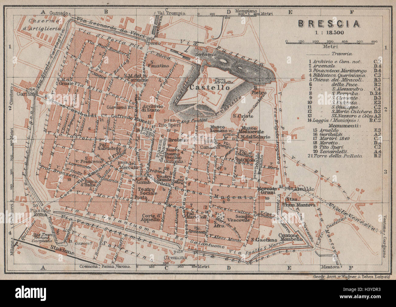 Italy mappa 1906 old PIACENZA antique town city plan piano urbanistico