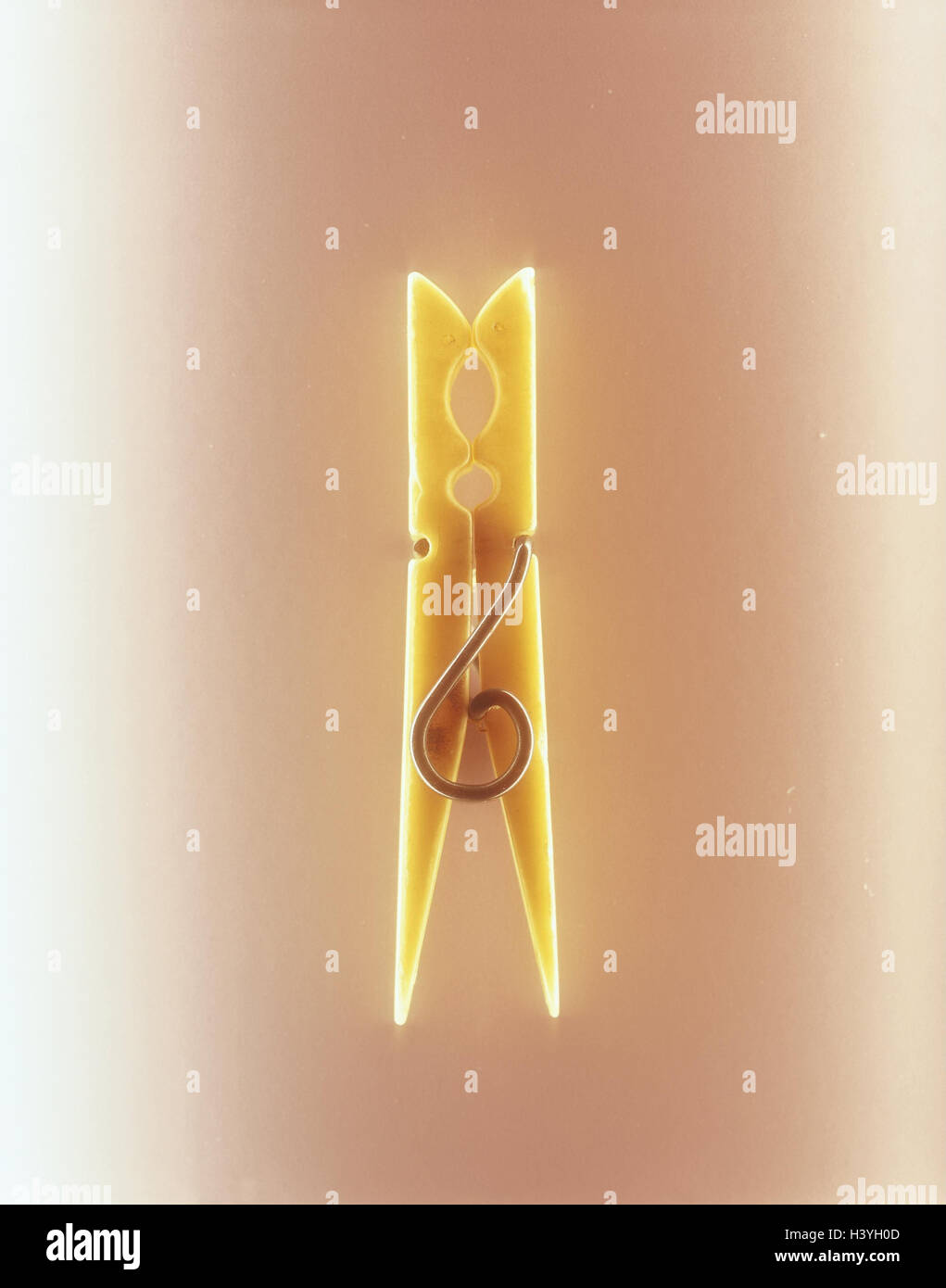 Clothes peg, yellow, plastic, plastic clothes peg, clamp, laundry hang