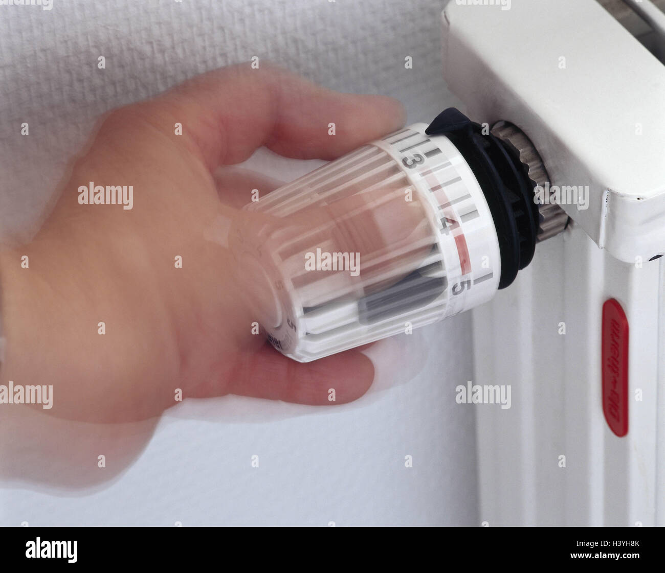 Hand, heater, thermostat, detail, blur, heating, heating regulator, temperature, set, regulate