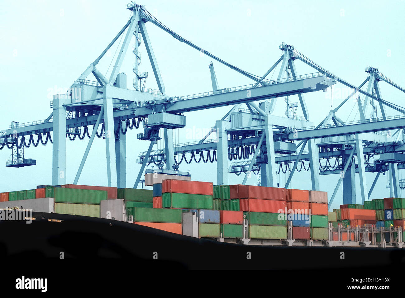 Container port, loading engines, containers Verladehafen, harbour ...