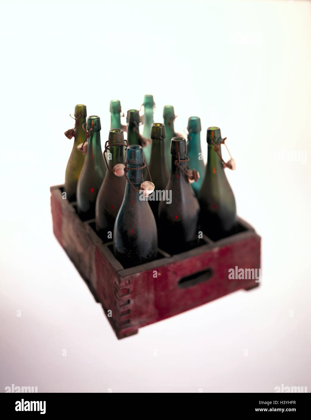 wooden box, Bottles, blank, swing tops, dusty, nostalgia, nostalgically, beverage case, Bottles