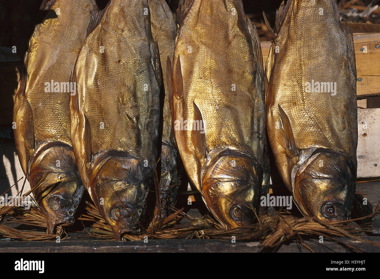 Iran, cord ares Anzali, angling, smoked fish, detail, the Middle East, front East, the Near East, fish, smoked fish, food fish, smoked, durability, long-lasting, food, eat, preserves, preservation Stock Photo