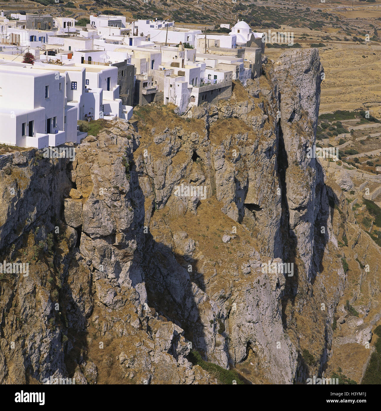 GR' Cyclades island Folegandros, Chora, local view, rock, the Aegean Sea Stock Photo