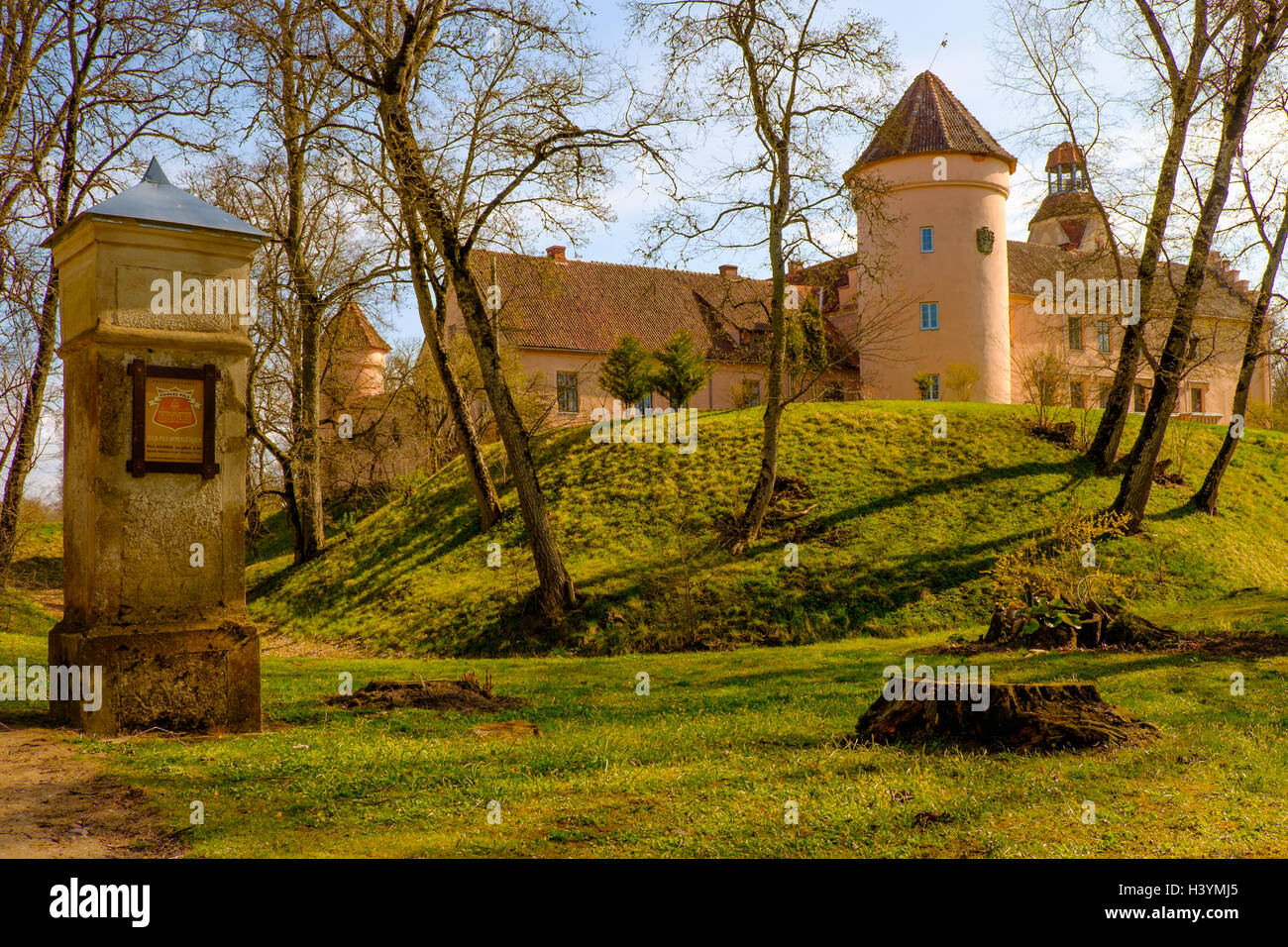 Knight's age Castle in Edole, Kurzeme, Latvia early spring Stock Photo