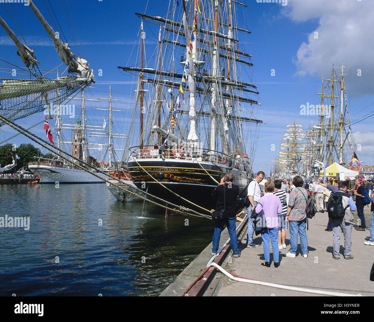 Germany, Bremerhaven, windjammer festival, "Sail 2000", sailing ship, "Stad Amsterdam" town