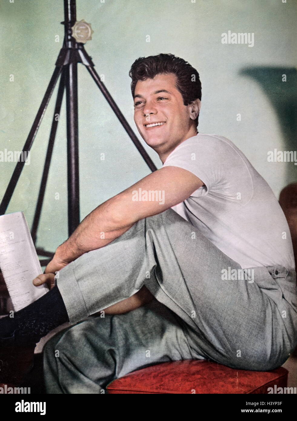 Photograph of Tony Curtis (1925-2010) an American film actor during the 1950s and 1960s, and father of actress Jamie Lee Curtis. Dated 20th Century Stock Photo
