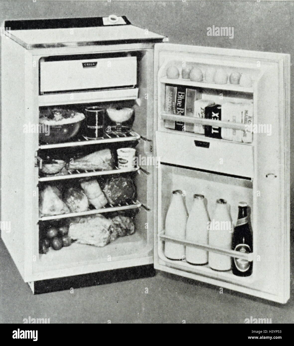 A typical full-width 1960s refrigerator. Dated 20th Century Stock