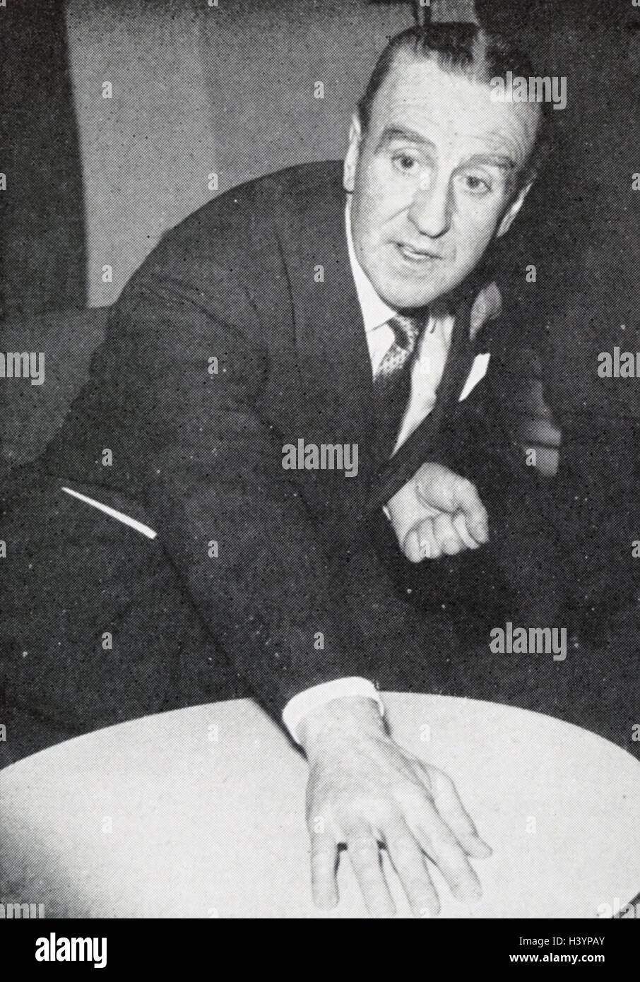 Photograph of Ernest Marples (1907-1978) a British Conservative politician, Postmaster General and Minister of Transport. Dated 20th Century Stock Photo