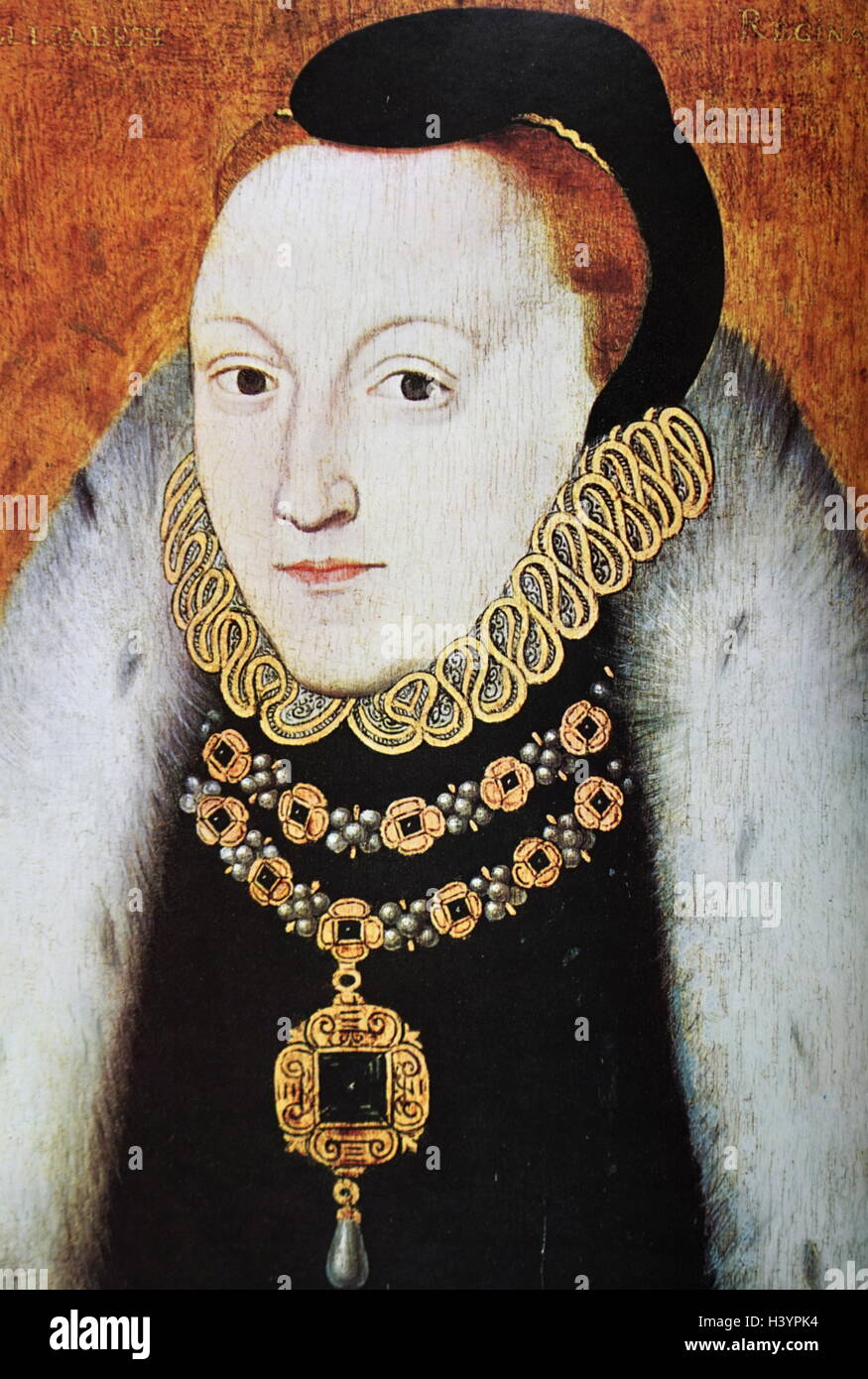 Portrait of Elizabeth I of England (1533-1603) was Queen of England and Ireland. Dated 16th Century Stock Photo