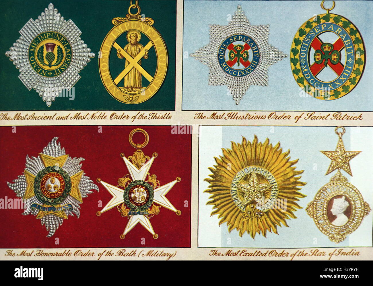 Collection of medals handed out during the Victorian Era. Dated 20th Century Stock Photo