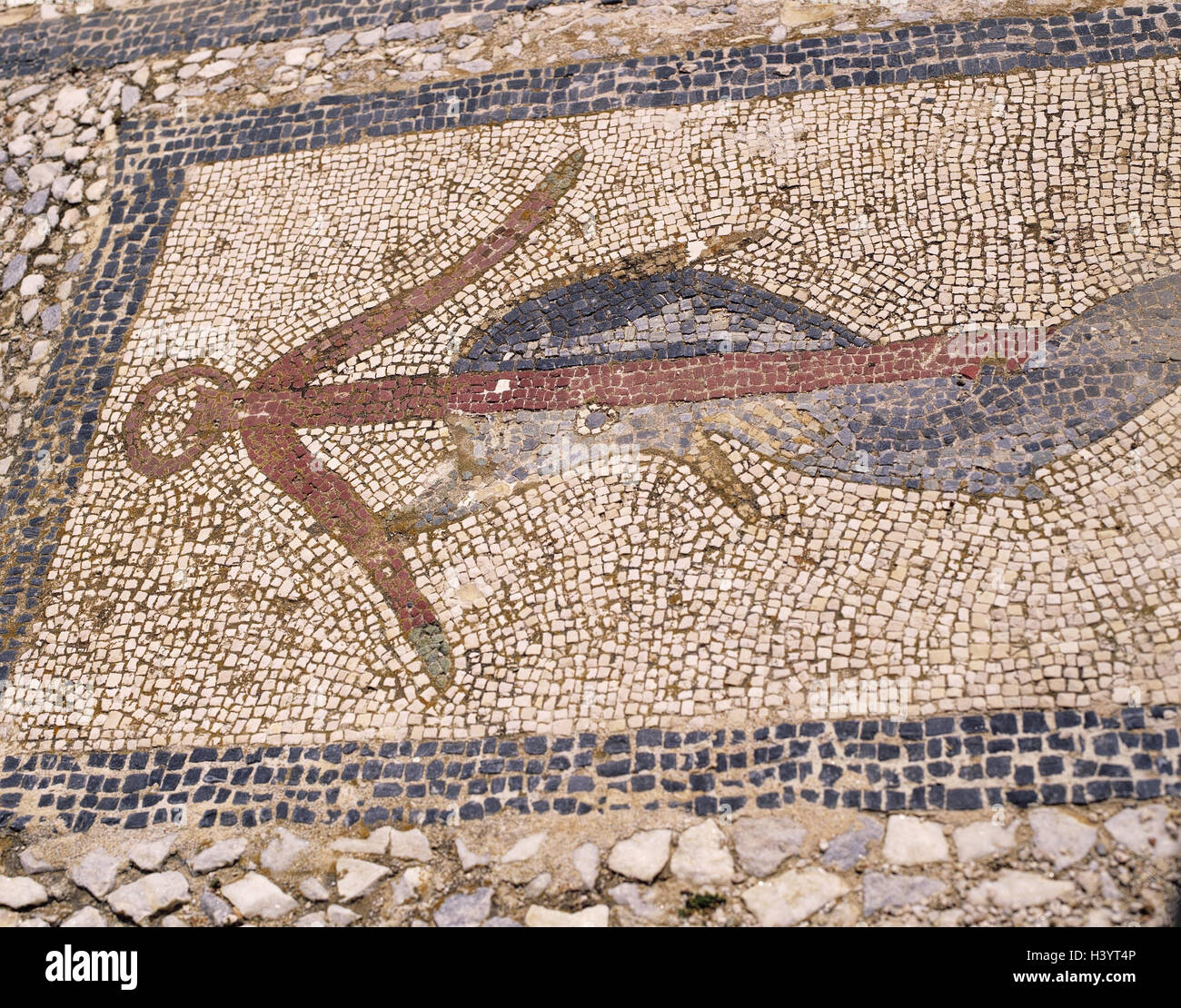 Greece, Delos, floor mosaic, island, Cyclades island, the Cyclades 