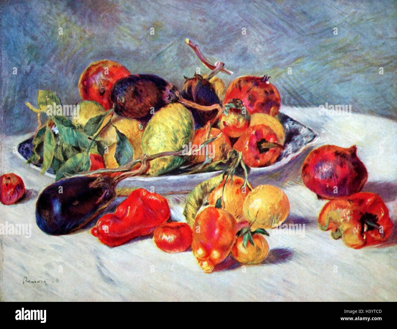 Painting titled 'Fruits of the Midi' by Pierre-Auguste Renoir (1841-1919) a French artist. Dated 19th Century Stock Photo