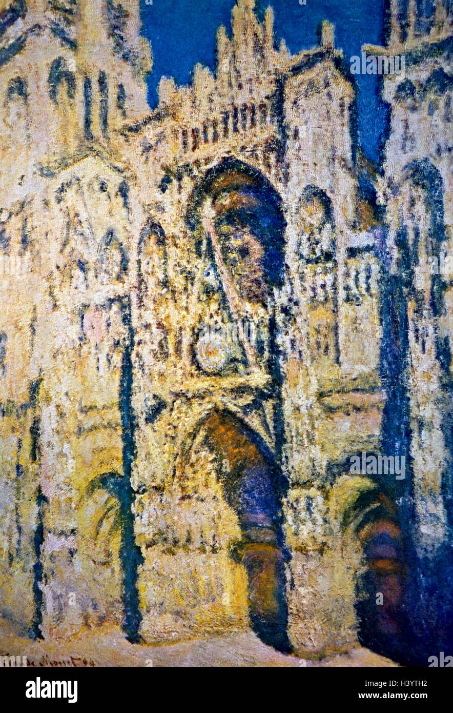 Painting titled 'Rouen Cathedral' by Claude (18401926) a French