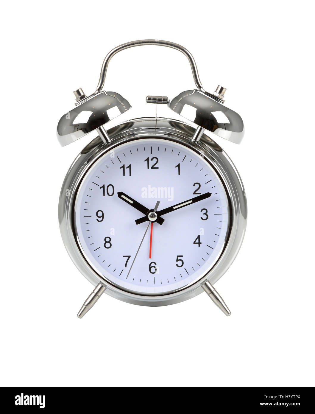 Alarm Clock, cut out of Alarm clock, alarm clock on a white background Stock Photo