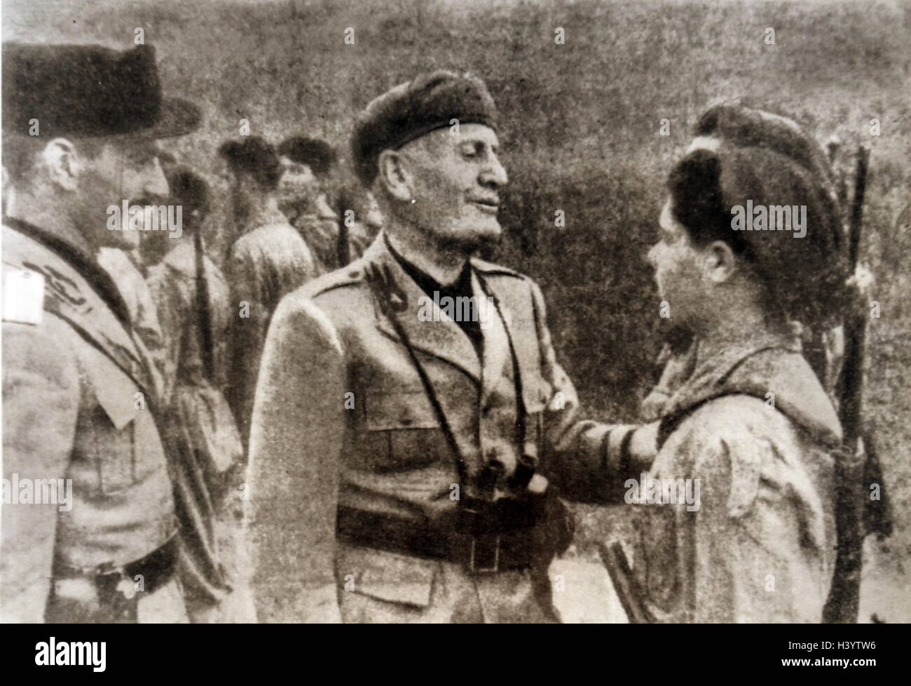 Photograph of Benito Mussolini (1883-1945) an Italian politician, journalist, and leader of the National Fascist Party. Dated 20th Century Stock Photo