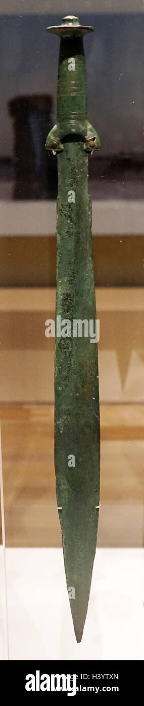 Bronze sword from Hungary dating back to the Late Bronze Age. Dated 13th Century BC Stock Photo