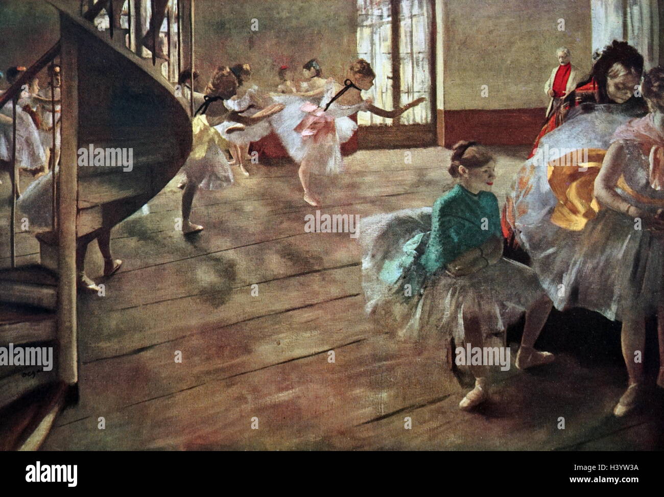 Painting titled 'The Rehearsal' by Edgar Degas (1834-1917) a French artist and sculptor. Dated 19th Century Stock Photo
