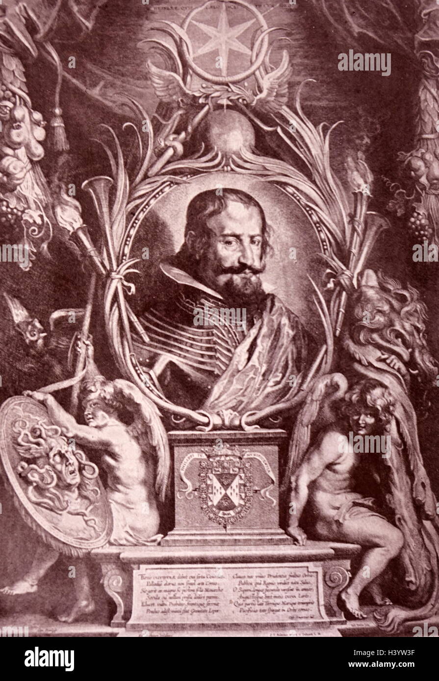 Portrait of Gaspar de Guzmán, Count-Duke of Olivares (1587-1645) a Spanish royal favourite of Philip IV and minister. Dated 17th Century Stock Photo