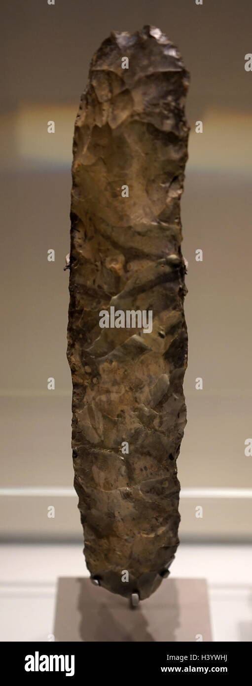 Spear tip made from antler. Dated 10th Century BC Stock Photo