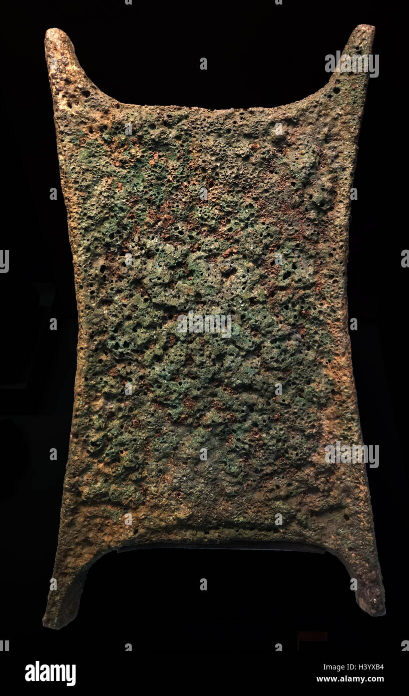 Copper ox-hide ingot from Ancient Cyprus. Dated 13th Century BC Stock Photo