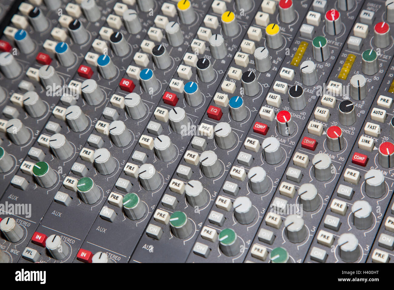 Full frame shot of sound mixer Stock Photo