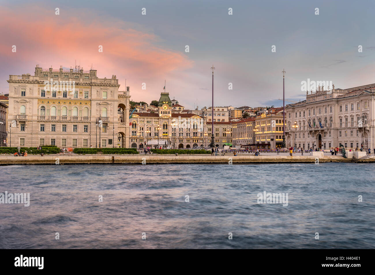 The Piazza Dell Unita D'Italia in Trieste Stock Photo