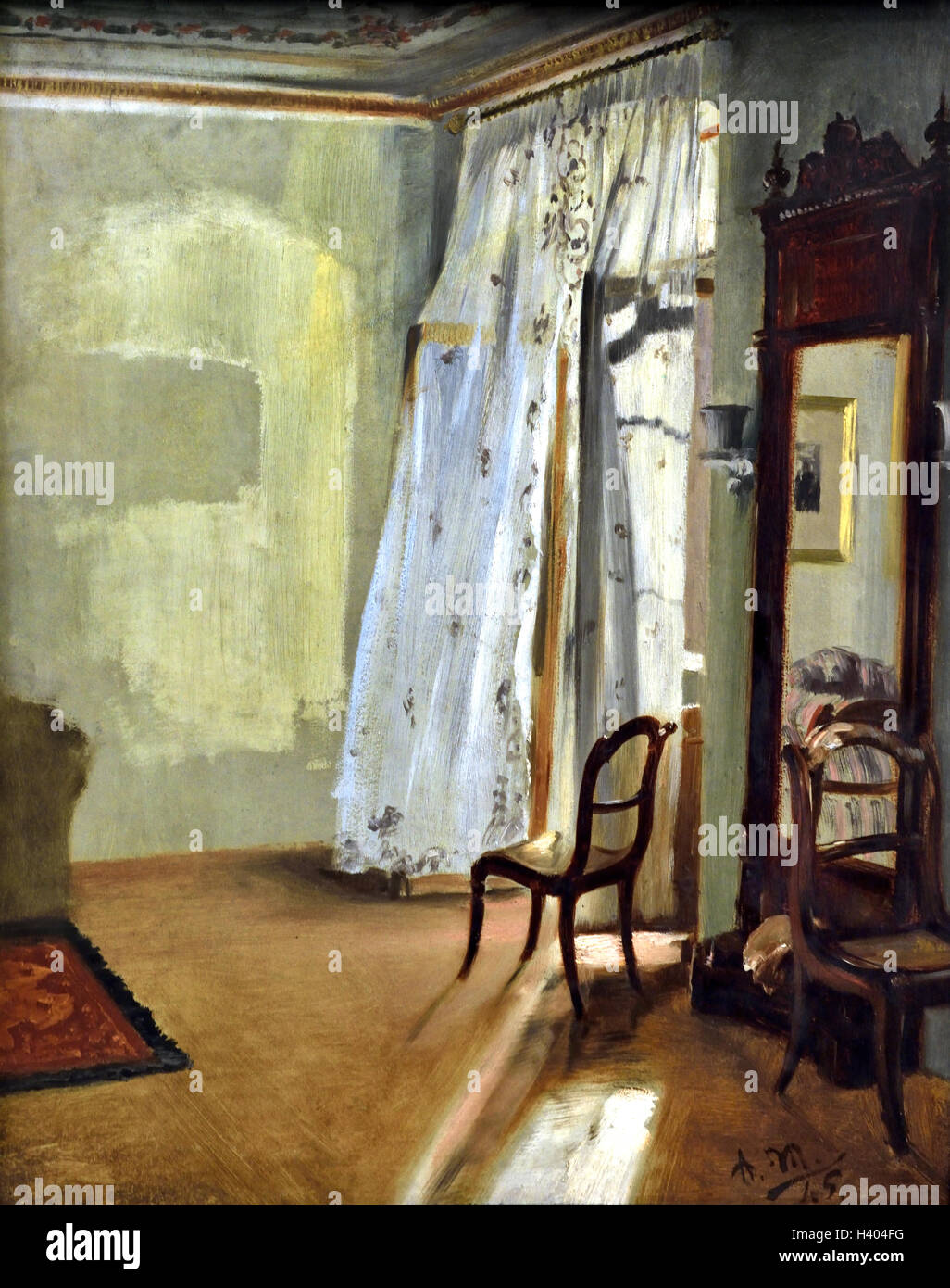 Das Balkonzimmer - The Balcony room 1845 Adolph Menzel 1815-1905 German Germany Stock Photo