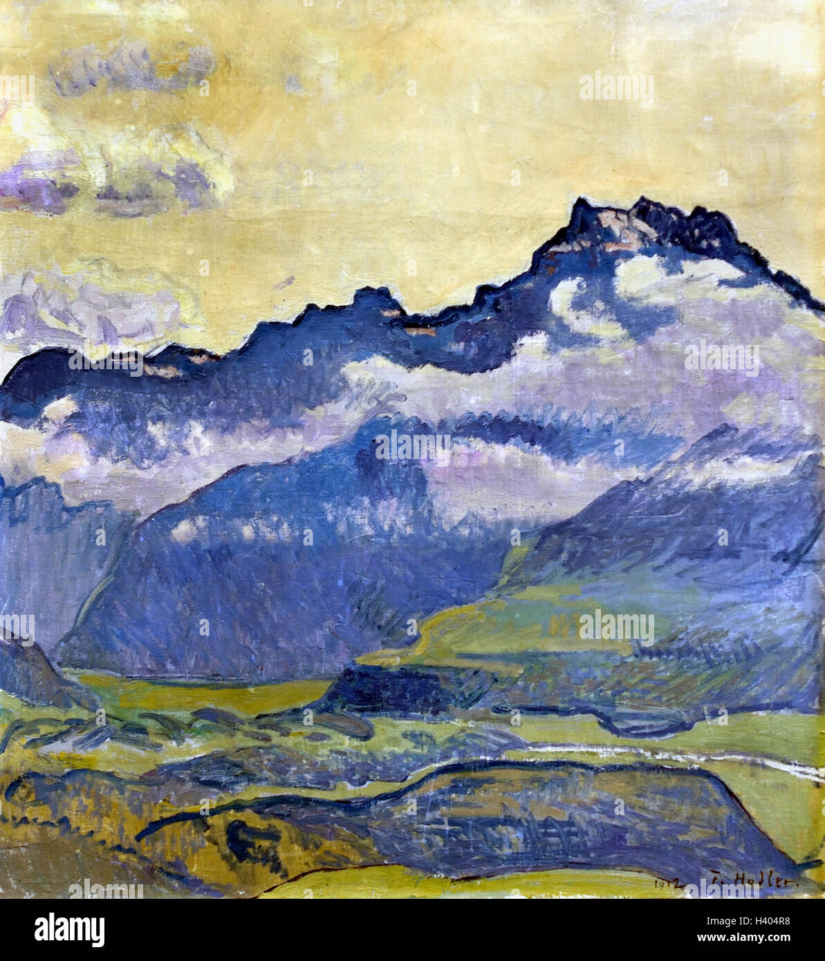 Dents du Midi - Teeth of the South 1912 Ferdinand Hodler (1853 − 1918)  Swiss, Switzerland,  ( Swiss artist Ferdinand Hodler is one of the most unique masters of art Nouveau ) Stock Photo