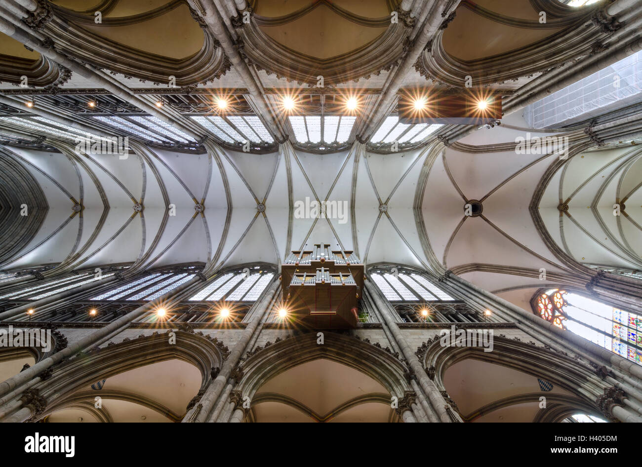 COLOGNE, GERMANY - SEP 17, 2015: Ceiling of the Cologne Cathedral. Roman Catholic cathedral. Stock Photo