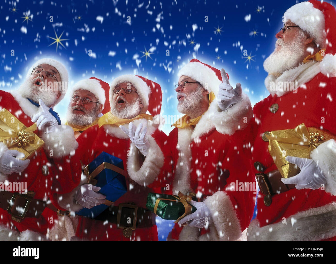 Santa Observation Santas, presents, view, heaven, is surprised, surprises, snowfall ...