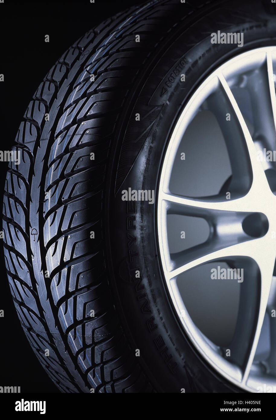 Automobile tyres, wheel rim, detail, aluminium wheel rim, car