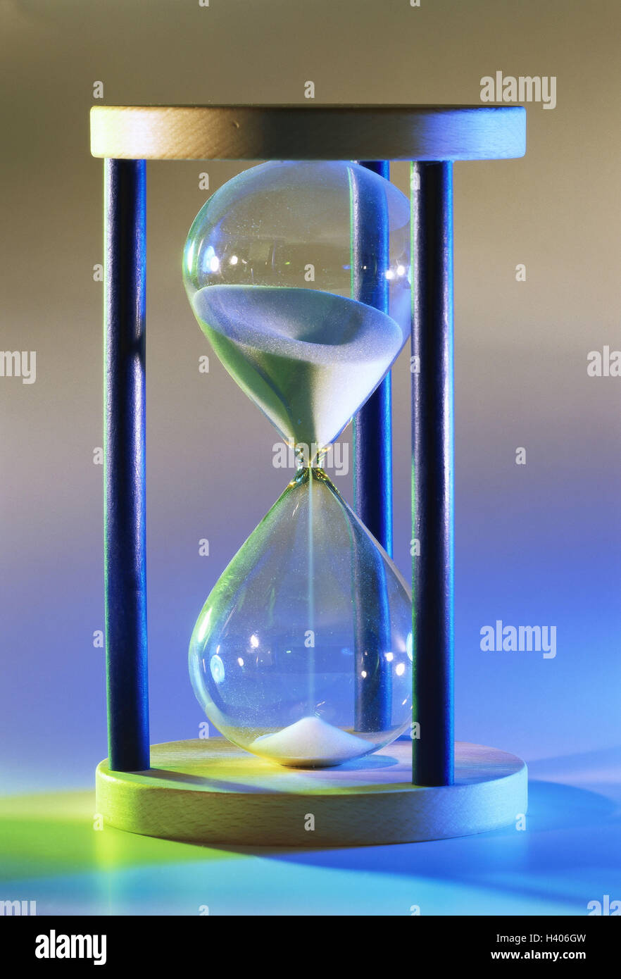 Hourglass, time measurement, time measuring instrument, Sand, trickle, run, measurement, display, time, time course, time span, duration, time execution, period, irreparably, trickle away, run, flow along, transitoriness, execution, period, Still life, product photography, Stock Photo