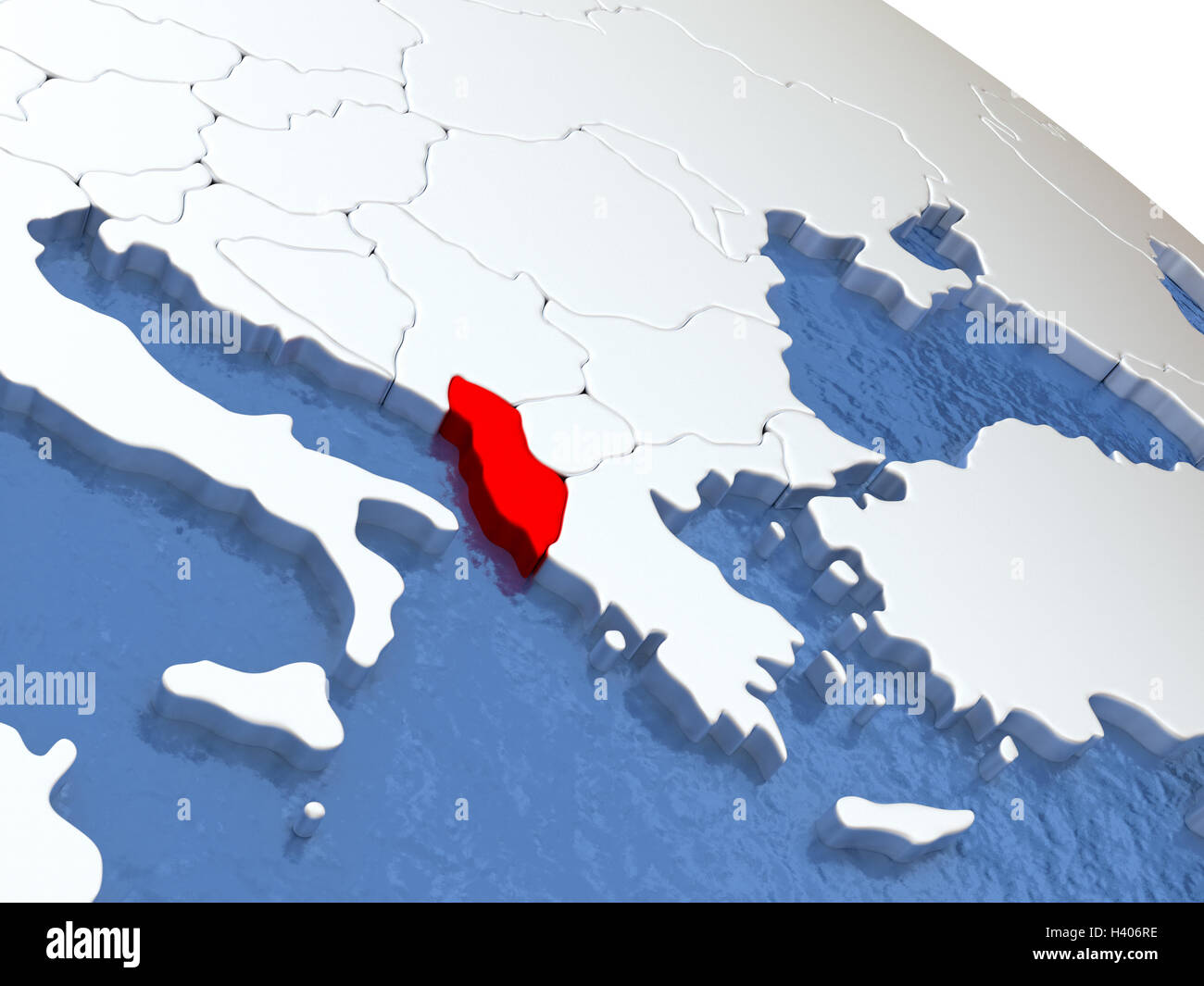 Map Of Albania On Globe With Metallic Land And Realistic Water 3D Map Of Albania On Globe With Metallic Land And Realistic Water 3d H406RE
