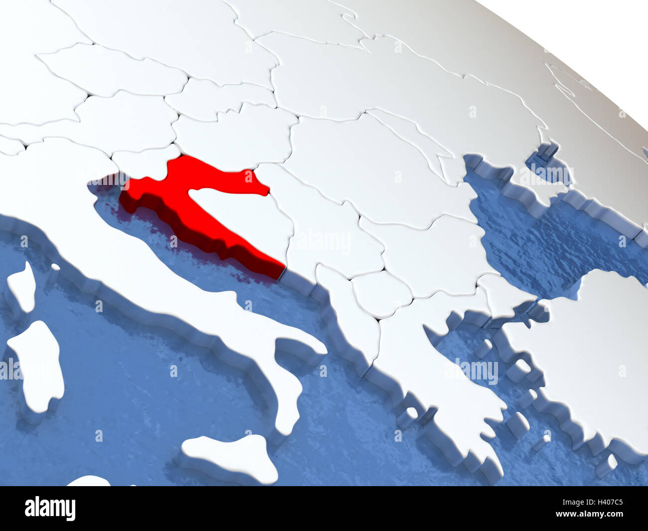 Map Of Croatia On Globe With Metallic Land And Realistic Water 3D Map Of Croatia On Globe With Metallic Land And Realistic Water 3d H407C5 