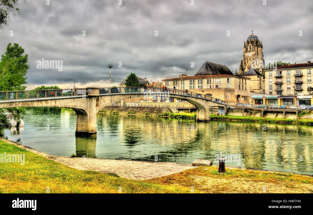 Saintes, a town on the banks of the Charente River - France Stock Photo