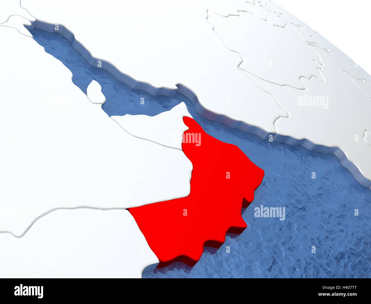 Map Of Oman On Globe With Metallic Land And Realistic Water 3D Map Of Oman On Globe With Metallic Land And Realistic Water 3d Illustration H407TT