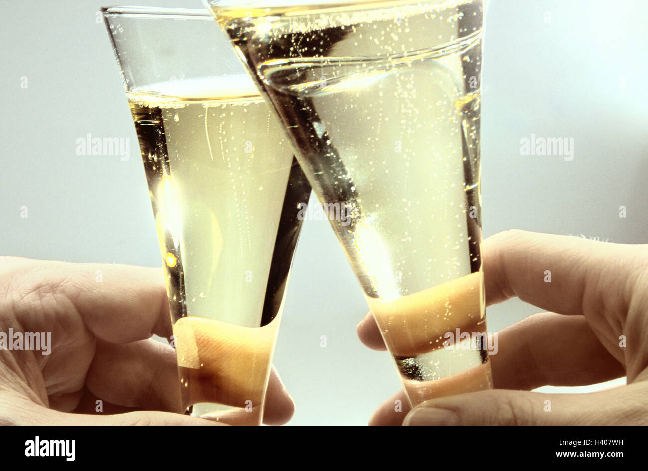 Couple, champagne glasses, kick off, close up, partnership, married