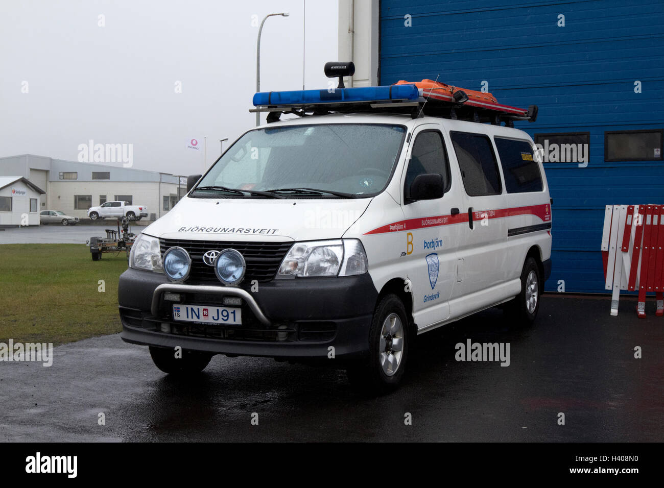 bjorgunarsveit mountain rescue squad vehicle Iceland Stock Photo