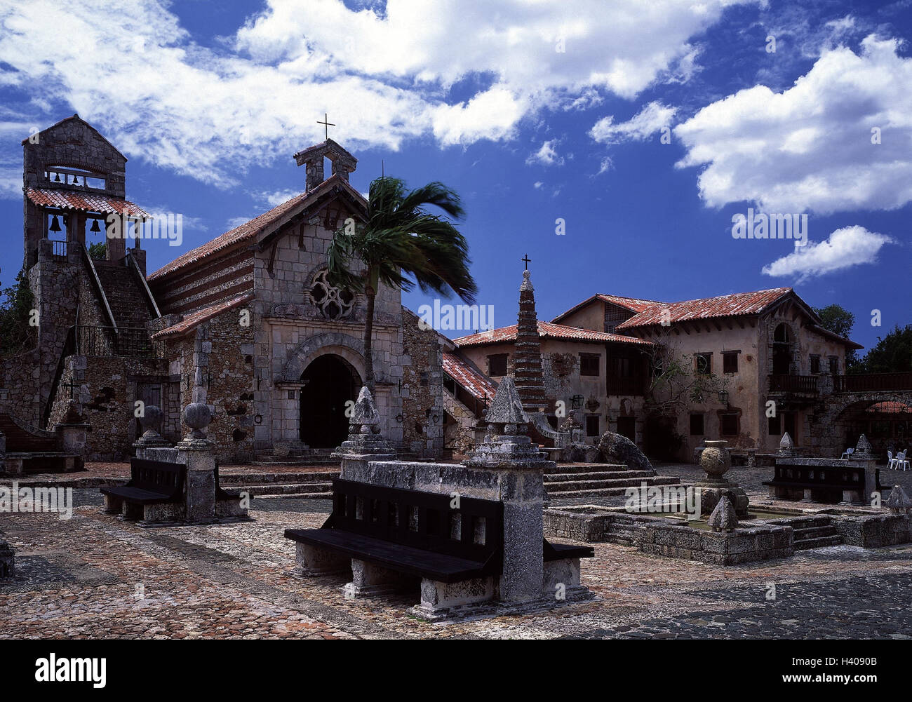 The Dominican Republic, Casa de Campo, Altos de Chavon, local view, church Stock Photo