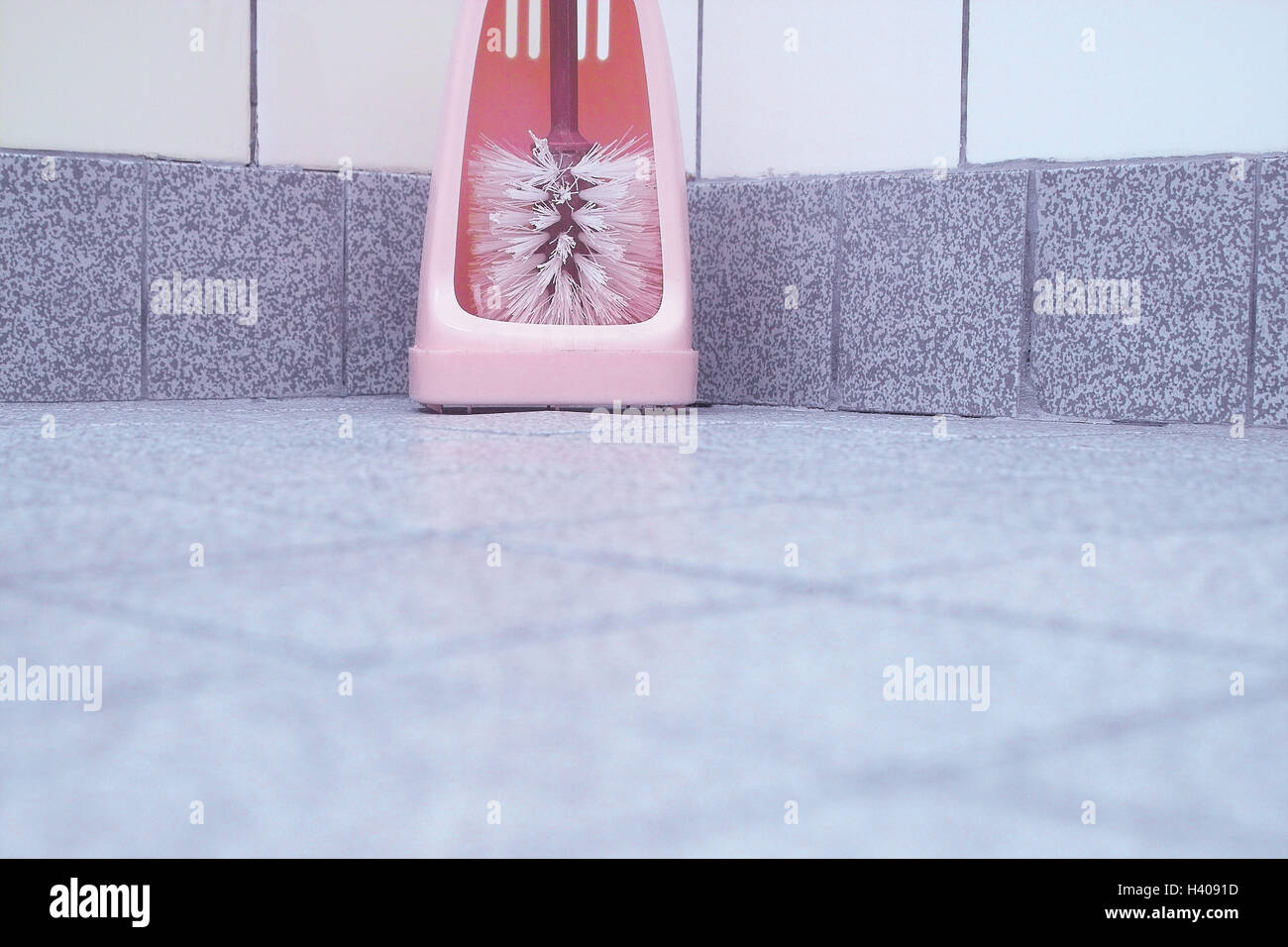 Tiled floor, toilet brush, detail, toilet, WC, publicly, floor, tiles