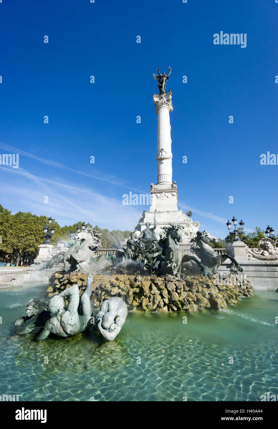 Monument aux Girondins, Bordeaux, France. Situated in the Place des Quinconces it was erected to honour Girondin revolutionaries Stock Photo