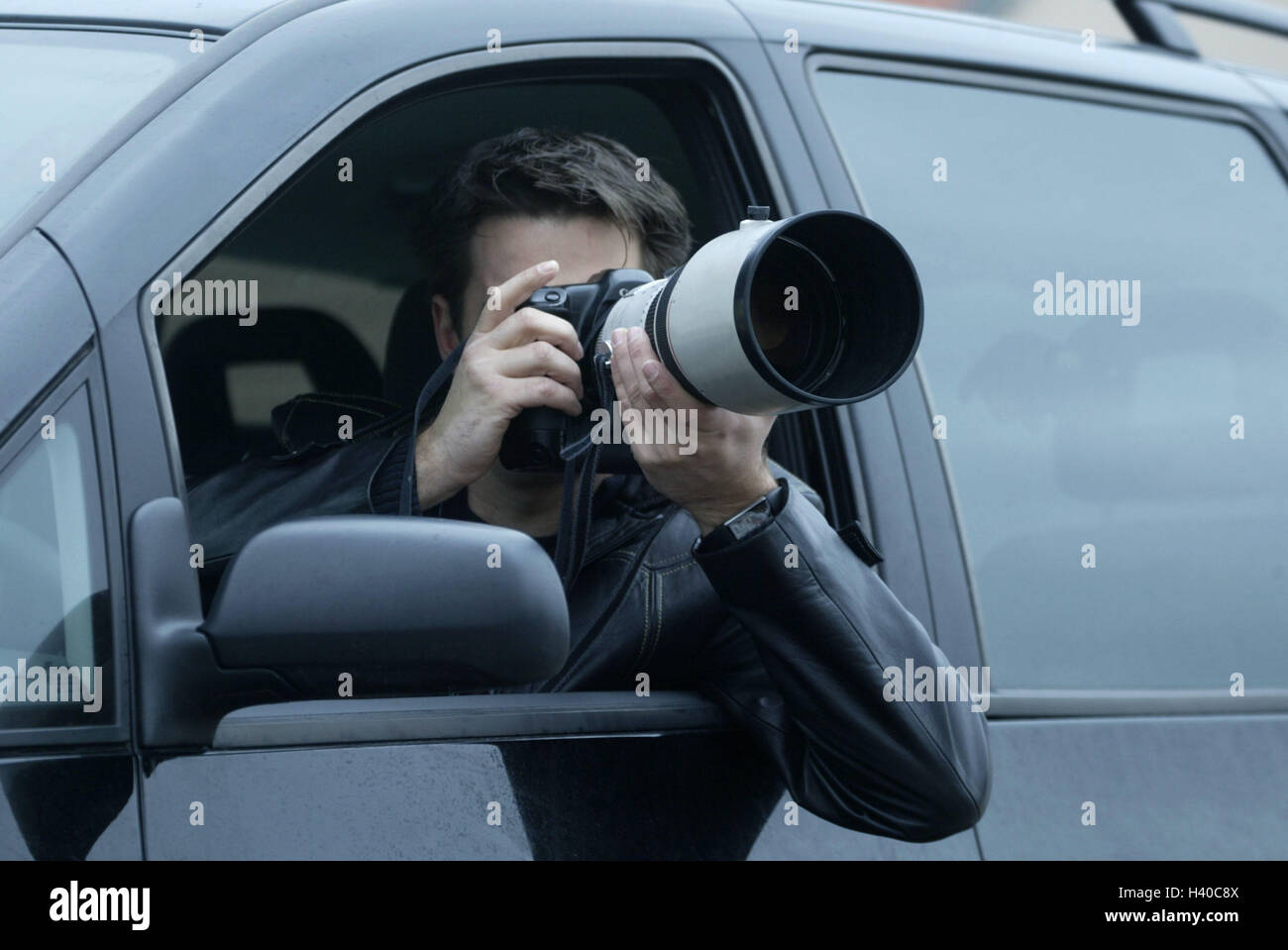 Car windows, detective, camera, take of a photo car, passenger car, vehicle, man, private